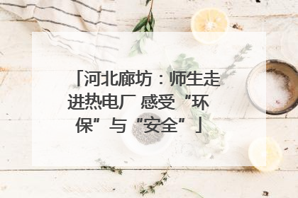 河北廊坊：师生走进热电厂 感受“环保”与“安全”
