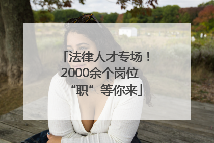 法律人才专场！2000余个岗位“职”等你来