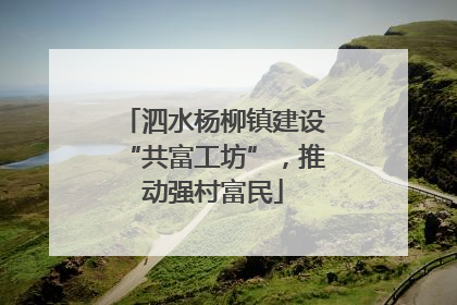 泗水杨柳镇建设“共富工坊”，推动强村富民