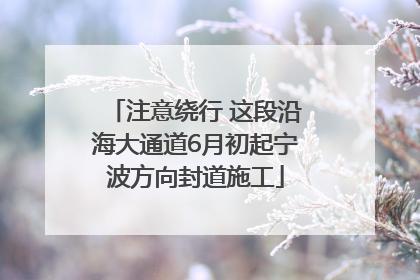 注意绕行 这段沿海大通道6月初起宁波方向封道施工