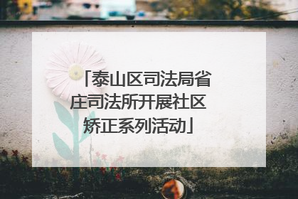 泰山区司法局省庄司法所开展社区矫正系列活动