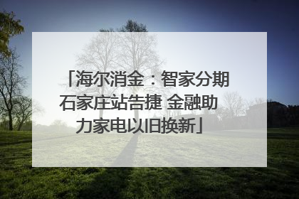 海尔消金：智家分期石家庄站告捷 金融助力家电以旧换新