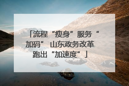 流程“瘦身”服务“加码” 山东政务改革跑出“加速度”