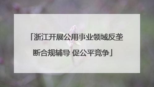 浙江开展公用事业领域反垄断合规辅导 促公平竞争