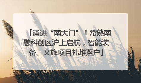 涌进“南大门”！常熟南融科创区沪上启航，智能装备、文旅项目扎堆落户