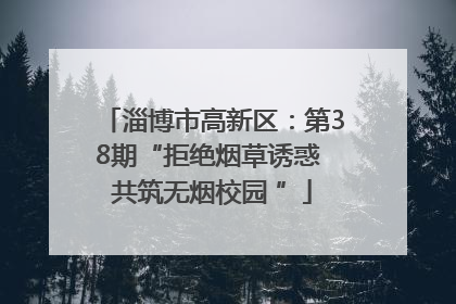 淄博市高新区：第38期“拒绝烟草诱惑 共筑无烟校园 ”