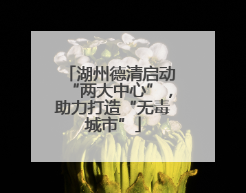 湖州德清启动“两大中心”，助力打造“无毒城市”