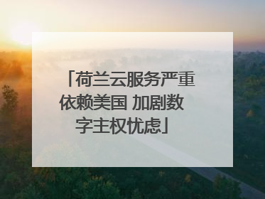 荷兰云服务严重依赖美国 加剧数字主权忧虑