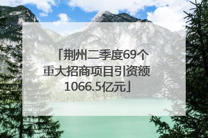 荆州二季度69个重大招商项目引资额1066.5亿元