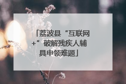 荔波县“互联网+”破解残疾人辅具申领难题