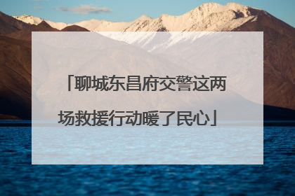 聊城东昌府交警这两场救援行动暖了民心