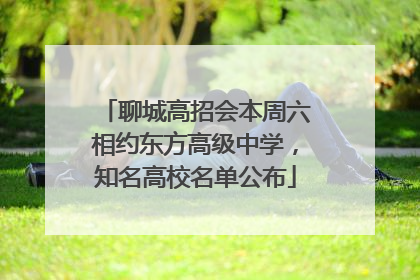 聊城高招会本周六相约东方高级中学，知名高校名单公布