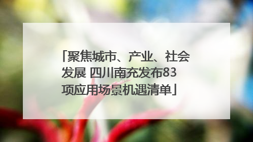 聚焦城市、产业、社会发展 四川南充发布83项应用场景机遇清单