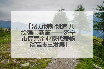 聚力创新创造 共绘强市新篇——济宁市民营企业家代表畅谈高质量发展