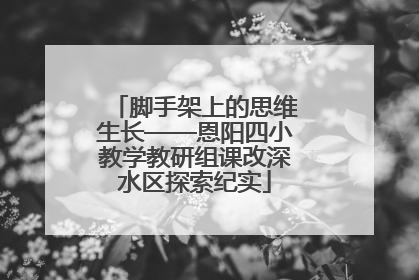 脚手架上的思维生长——恩阳四小教学教研组课改深水区探索纪实