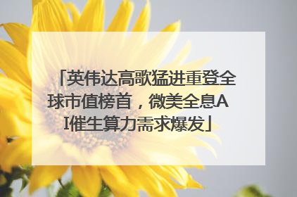 英伟达高歌猛进重登全球市值榜首，微美全息AI催生算力需求爆发