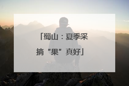 蜀山：夏季采摘“果”真好