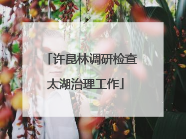 许昆林调研检查太湖治理工作