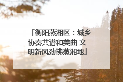 衡阳蒸湘区：城乡协奏共谱和美曲 文明新风劲拂蒸湘地