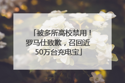 被多所高校禁用！罗马仕致歉，召回近50万台充电宝
