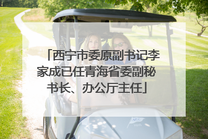 西宁市委原副书记李家成已任青海省委副秘书长、办公厅主任