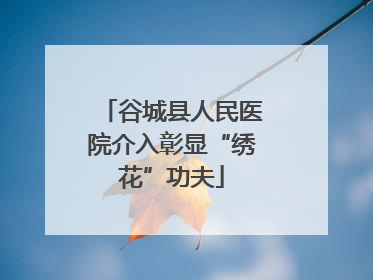 谷城县人民医院介入彰显“绣花”功夫