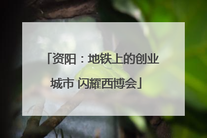 资阳：地铁上的创业城市 闪耀西博会