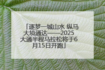 逐梦一城山水 纵马大境通达——2025大通半程马拉松将于6月15日开跑