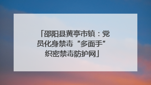 邵阳县黄亭市镇：党员化身禁毒“多面手” 织密禁毒防护网