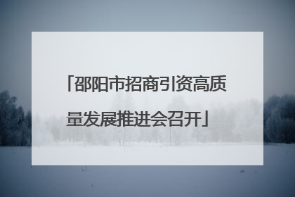 邵阳市招商引资高质量发展推进会召开