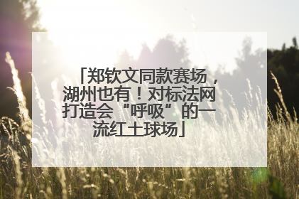 郑钦文同款赛场，湖州也有！对标法网打造会“呼吸”的一流红土球场