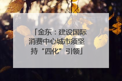 金东：建设国际消费中心城市须坚持“四化”引领