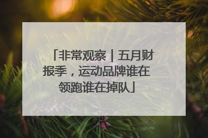 非常观察｜五月财报季，运动品牌谁在领跑谁在掉队