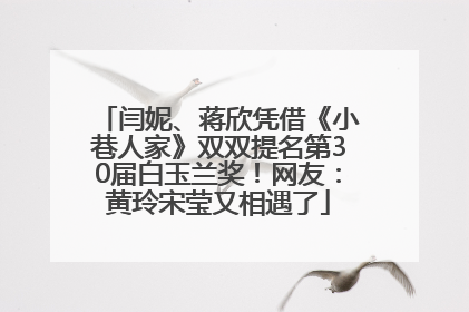 闫妮、蒋欣凭借《小巷人家》双双提名第30届白玉兰奖！网友：黄玲宋莹又相遇了