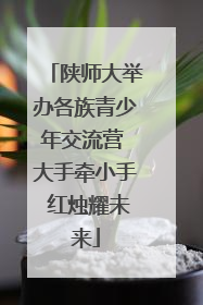 陕师大举办各族青少年交流营 大手牵小手 红烛耀未来