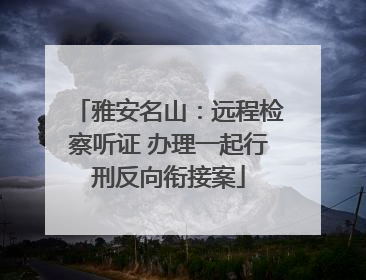 雅安名山：远程检察听证 办理一起行刑反向衔接案