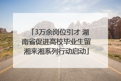 3万余岗位引才 湖南省促进高校毕业生留湘来湘系列行动启动