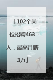 102个岗位招聘463人，最高月薪3万