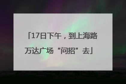 17日下午，到上海路万达广场“问招”去