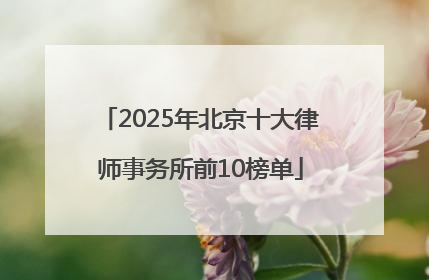 2025年北京十大律师事务所前10榜单