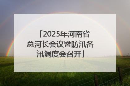 2025年河南省总河长会议暨防汛备汛调度会召开