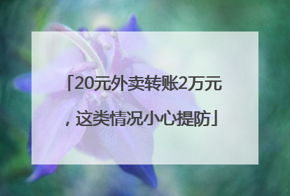 20元外卖转账2万元，这类情况小心提防