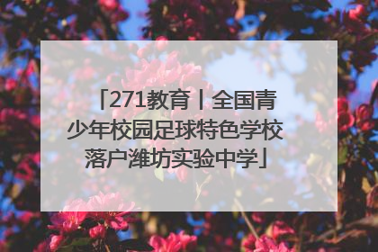 271教育丨全国青少年校园足球特色学校落户潍坊实验中学