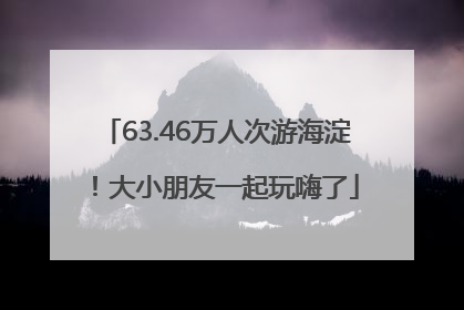 63.46万人次游海淀！大小朋友一起玩嗨了